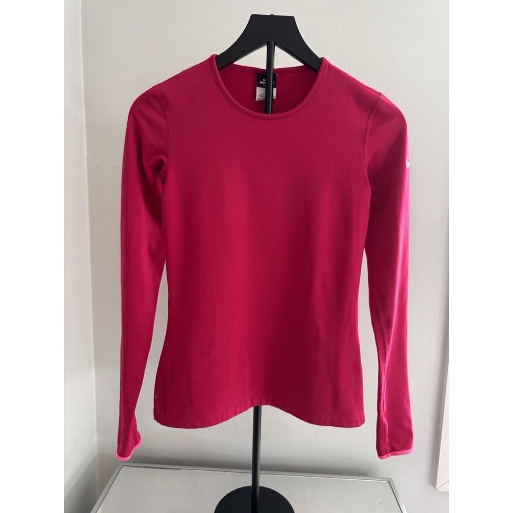 Nike Pro Dri-FIT Thumb Hole Long Sleeve Compression Top Pink Women's Small